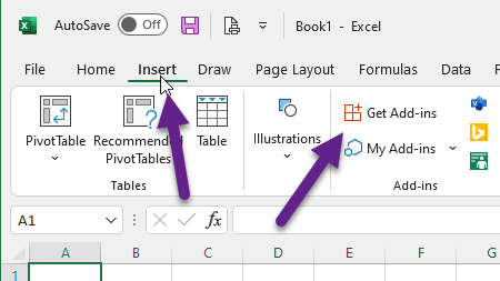 Open Microsoft Excel Add-Ins